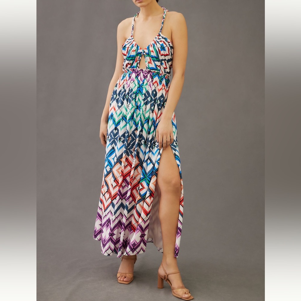 by Anthropologie Halter Midi Dress NWT